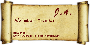 Jámbor Aranka névjegykártya