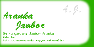 aranka jambor business card